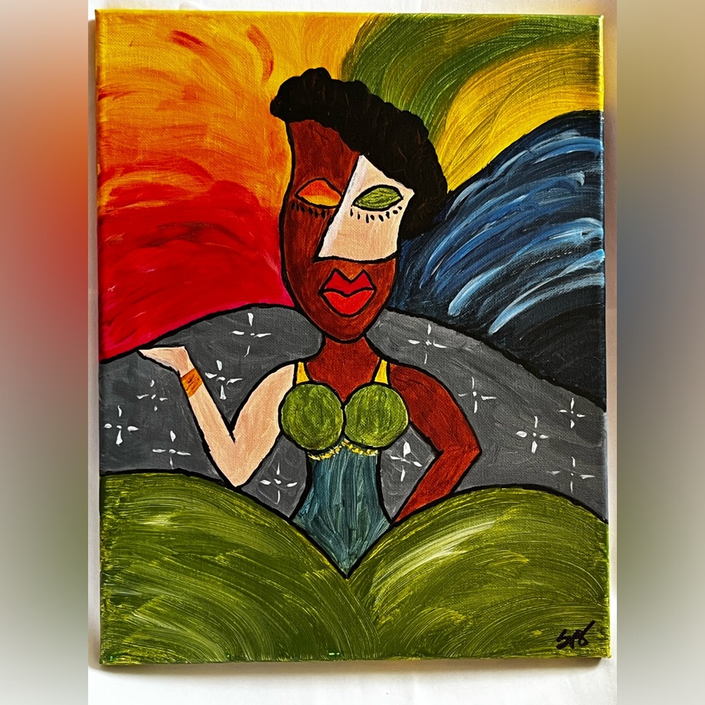 “Abstract Her”, Hand Painted Wall Art.